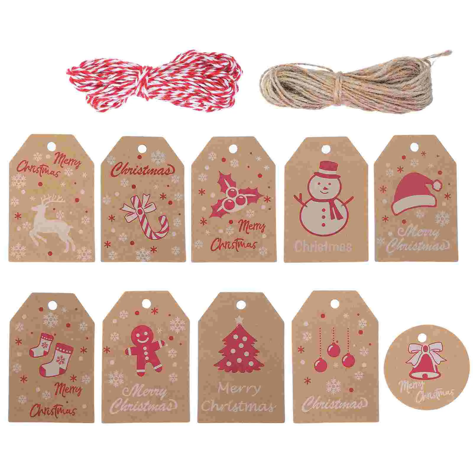 

120 Pcs Christmas Hang Tag Assorted Vintage Gift Paper Labels Hanging Decorations Creative Pendants Kraft