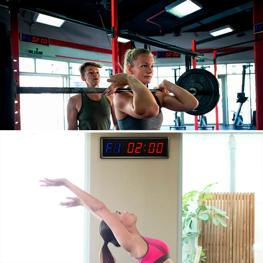 Timer da palestra portatile Orologio da allenamento a LED Temporizzatore digitale con telecomando Orologio timer fitness multifunzionale per palestra e sport all'aria aperta