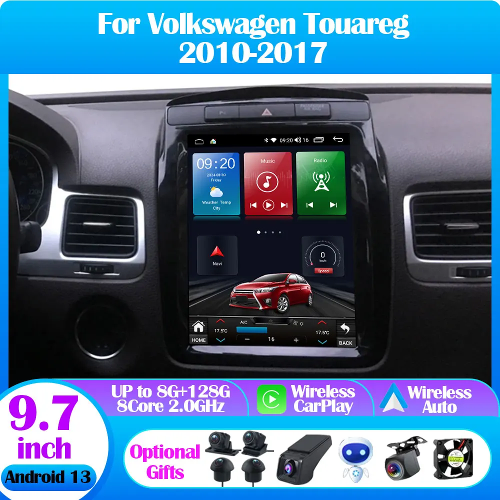 Für Volkswagen Touareg 2010-2017 9,7 "7862S Android 13 Auto Radio Tesla Stil Multimedia Video Player Carplay GPS Navi Stereo 4G