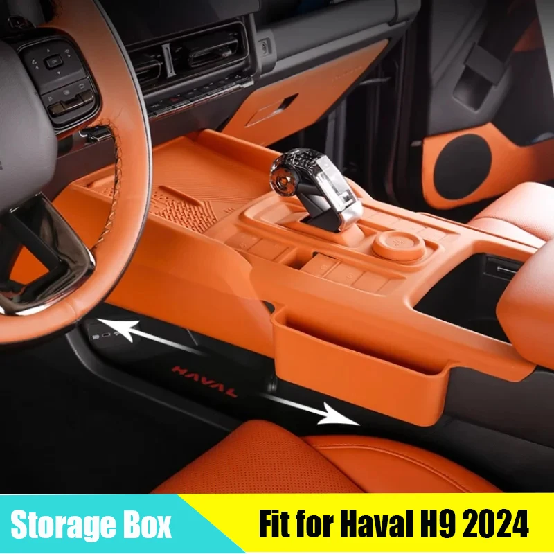 Auto Center Console Gear Dust Cover Fit for GWM Haval H9 2024 2025 Modified Car Full-cover Silicone Pad Storage Box Accessories