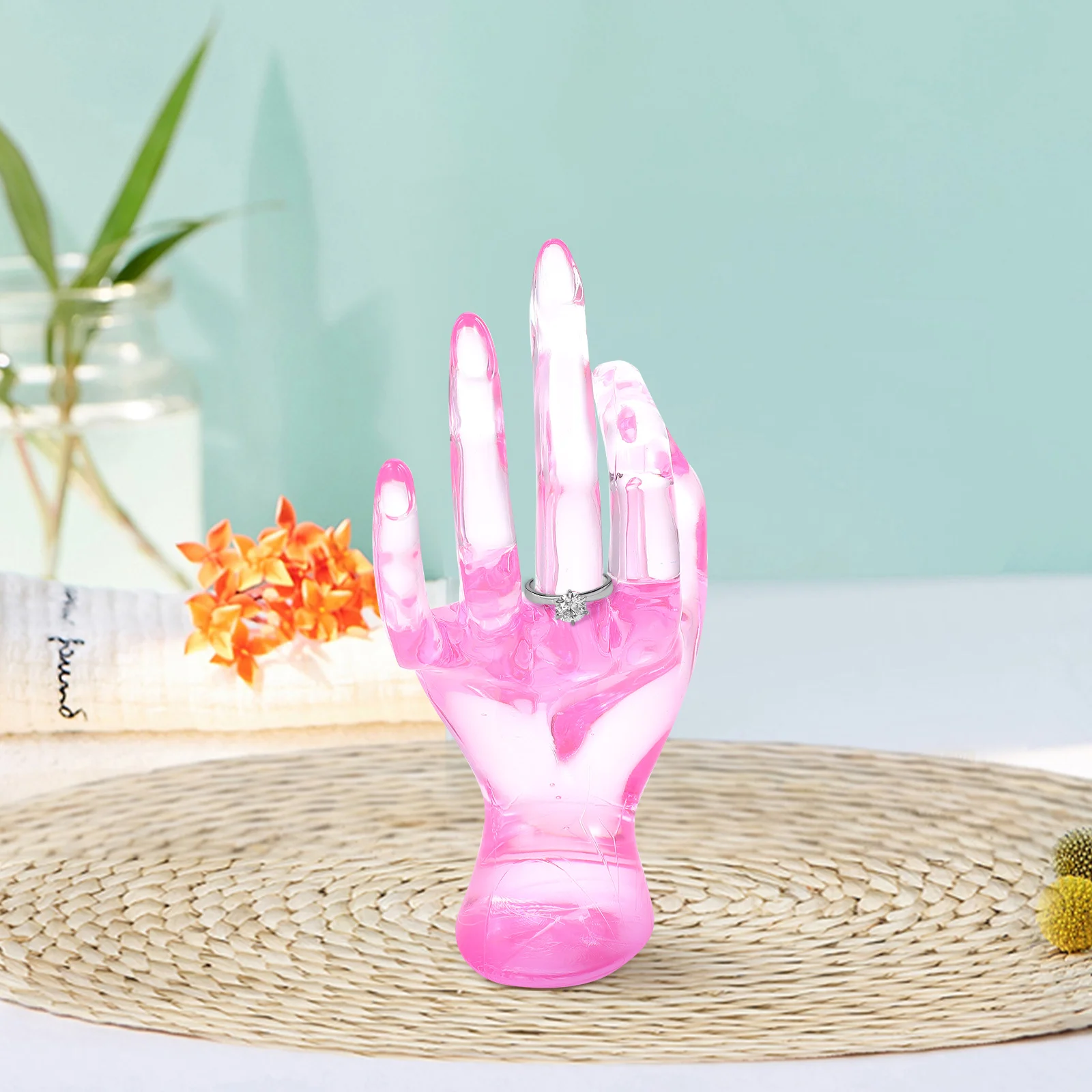 

Hand Jewelry Holder Plastic Desktop Display Stand For Rings Necklaces Bracelets Craft Accessory Tabletop Organizer