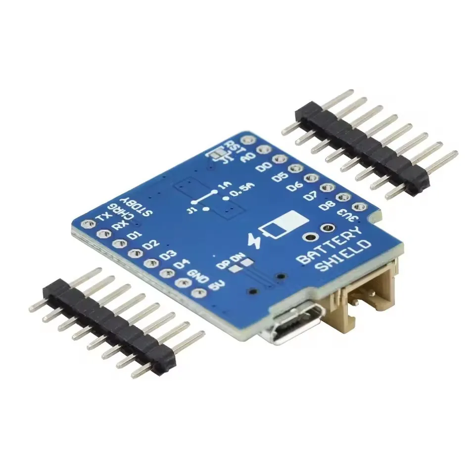 6pcs D1 Mini Battery Shield TP5400 Lithium Battery Charger 1A Boost Module for WeMos D1 Mini ESP8266