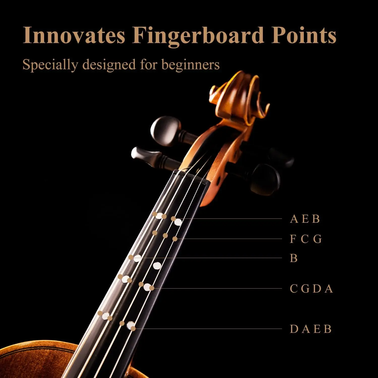 1/2 Violin Set Half Size Fiddle EVA-3 Matte for Beginners with Hard Case, Rosin, Shoulder Rest, Bow, and Extra Strings