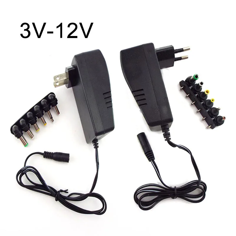 AC DC Adapter 3V 4.5V 5V 6V 7.5V 9V 12V Adjustable Power Charger Supply Converter For LED Light Strip CCTV Camera Charging