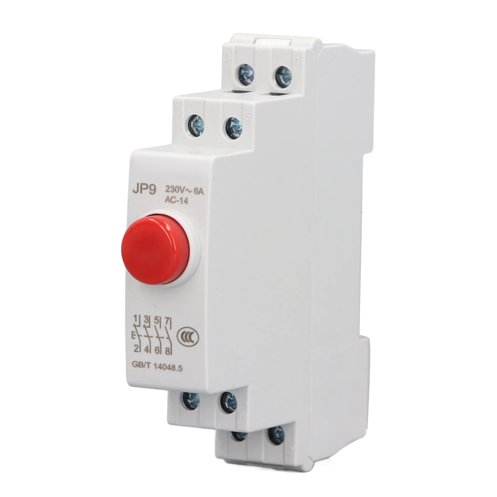 6A Din Rail Push Button Switch AC230V 2NO 2NC Pushbutton Switch for Magnetic Starter Contactor Electrical Line Control JP9
