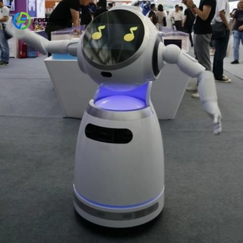 روبوت استقبال مكتبي تفاعلي ذاتي التوجيه يعمل بالذكاء الاصطناعي للتعرف على الوجه، ودردشة ترحيب لروبوت استقبال المساحات التجارية #6