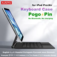 AJIUYU-teclado mágico inteligente Pogo Pin para iPad Air 11 pulgadas M3 M2 Pro 13 M4 12,9 6th 5th 4th 10,9 7th, funda inteligente con conexión directa