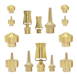 Brass Fountain Nozzle With 1/4 1/2 3/4 1 1.5 Inch Thread Garden Decorative Outdoor Water Fountain Pond Adjustable Sprinklers