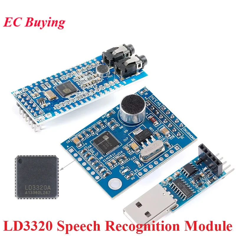 LD3320 Speech Recognition Module Nonspecific Human Speech, Voice Control Module Development Board LD3320A QFN-48 Chip