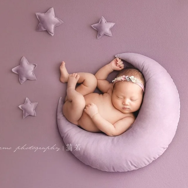 Coussin de bébé en forme de lune, ensemble d'étoiles, aide à la photographie pour nouveau-né, accessoires de prise de vue pour nourrissons