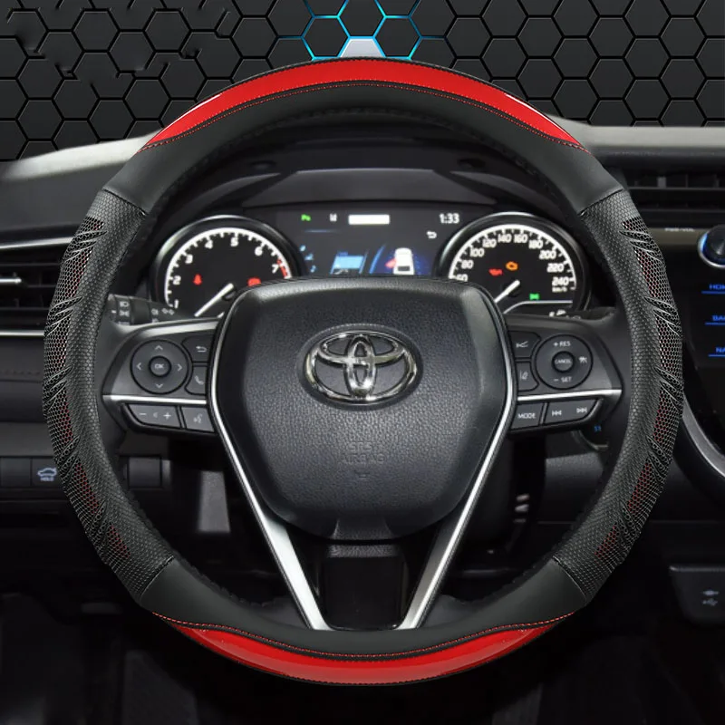 

Чехол на руль автомобиля, кожаный чехол для Toyota Avalon Camry 2018-2023 Corolla 2018-2023 Crown 2018-2023 RAV4 2019, автомобильные аксессуары