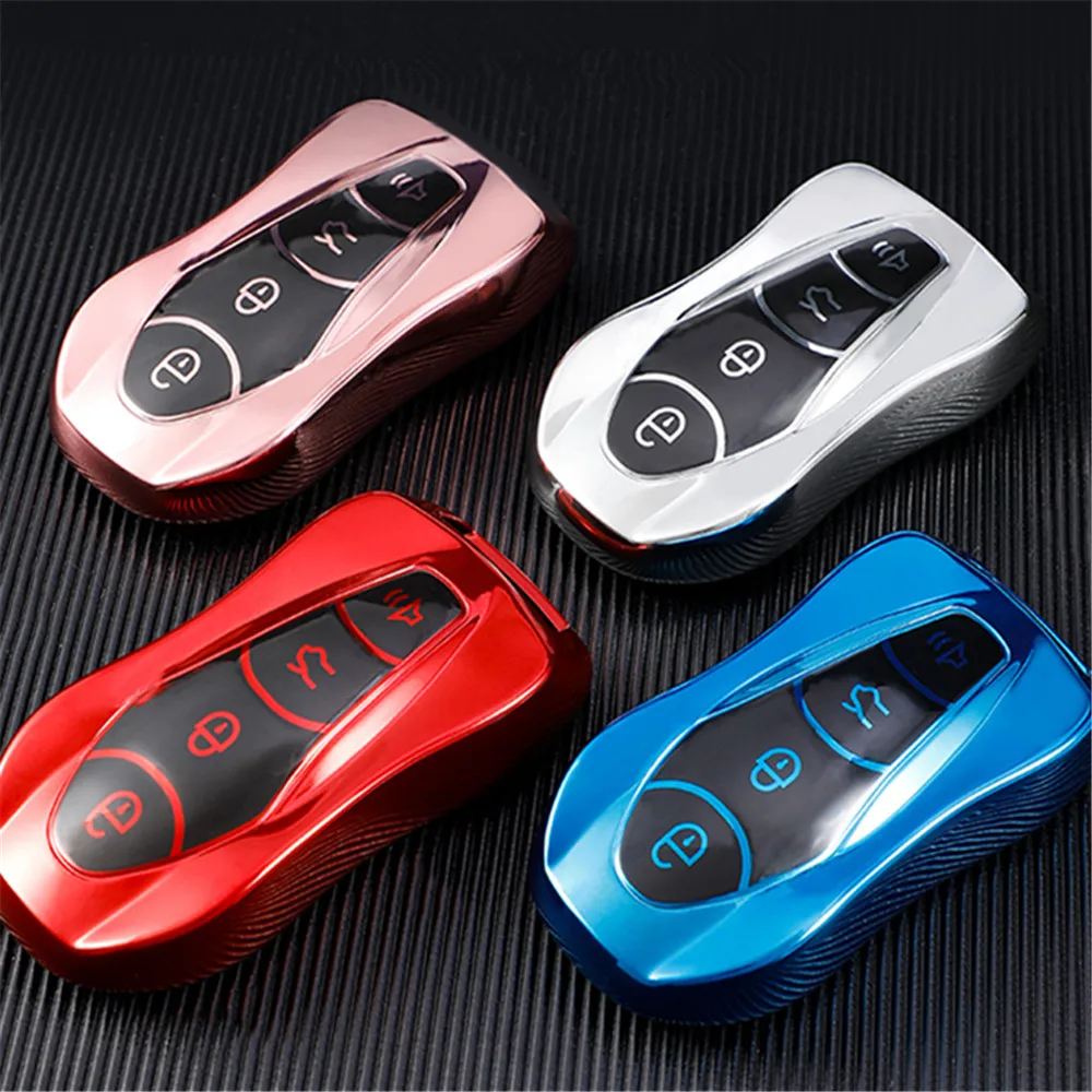 TPU Key Case Holder Shell For Geely Tugella 2020 Boyue Atlas Pro Gili Tugella Car Key Cover Remote Protection Keychain Skin