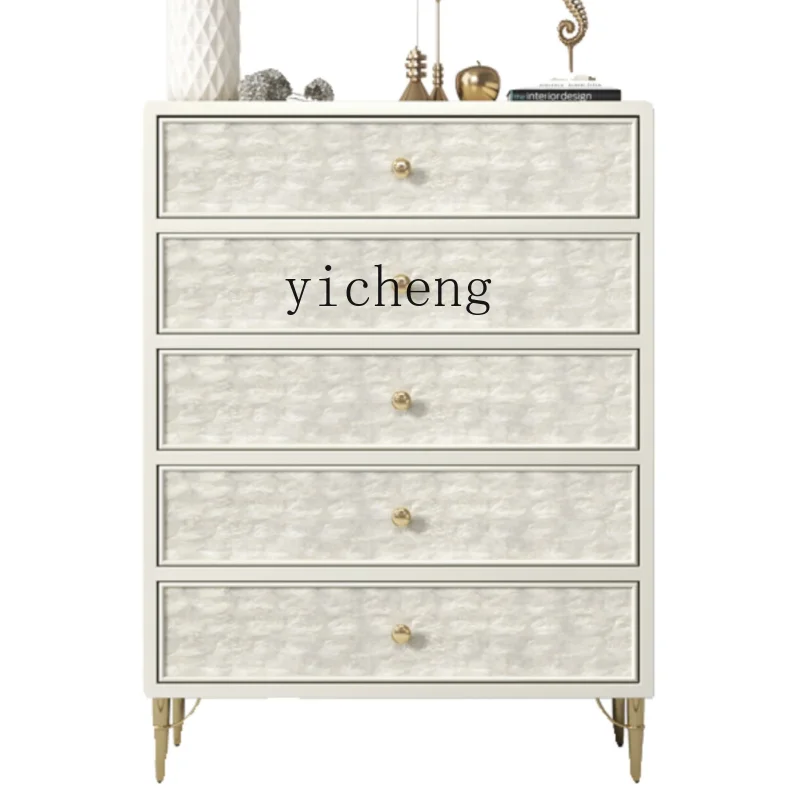 

ZF Light Luxury Chest of Drawers Living Room Simple Modern High-End Shell Storage Drawer Cabinet