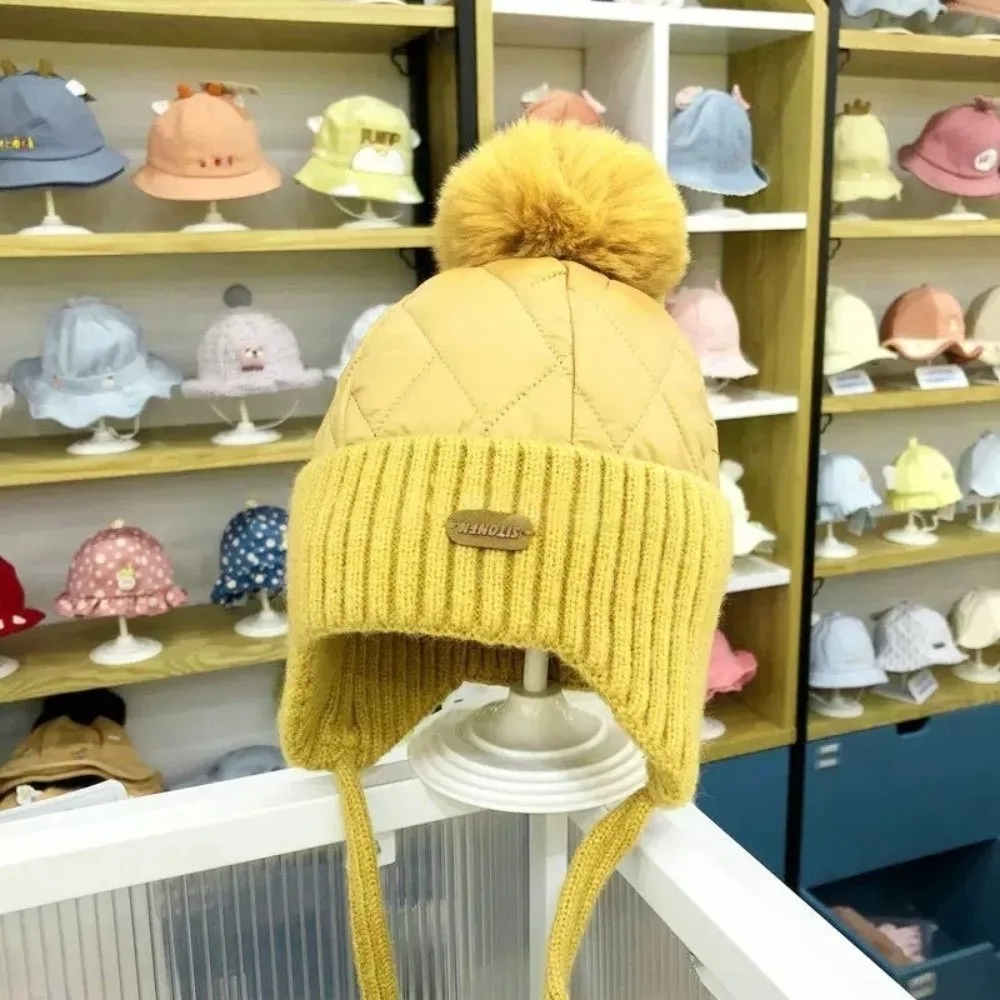 

New Warm Pullover Cap Windproof Coldproof Ear Protection Hat Knitted Pompom Lei Feng Hat Autumn and Winter