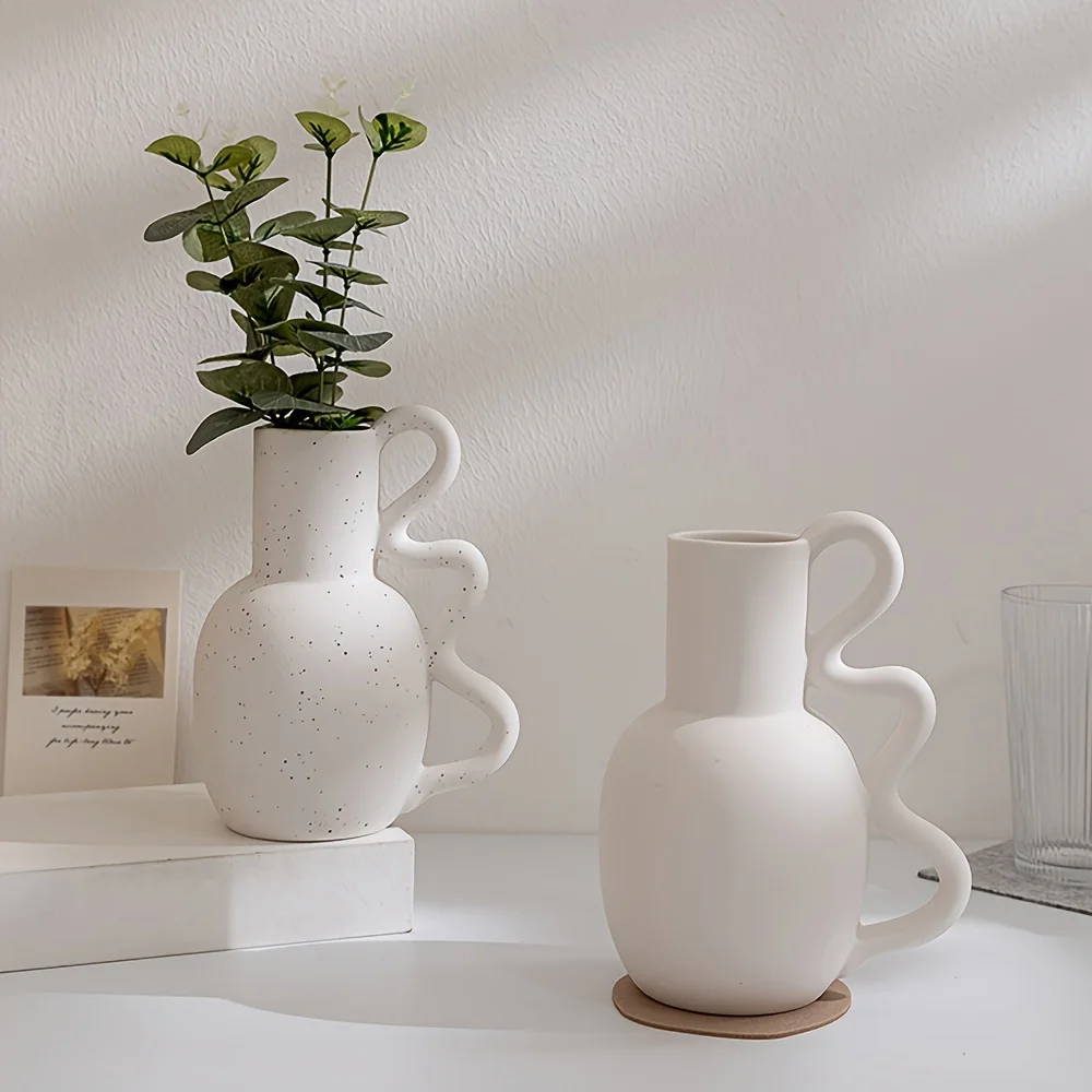 

Lemo Wabi Sabi Ceramic Vase Nordic Minimalist Flower Pot Living Room Decor