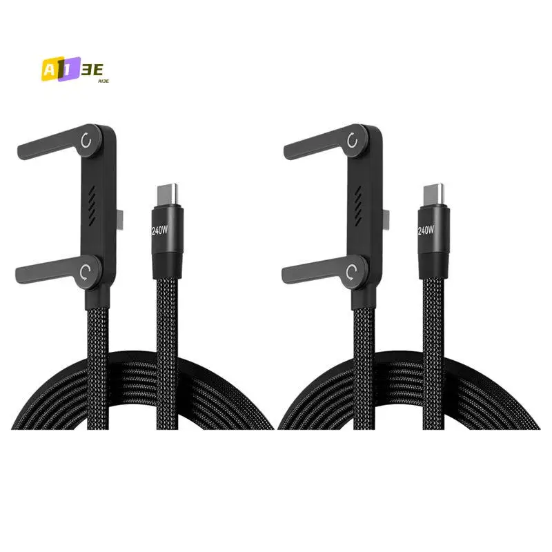 A13E-240W Typec To Typec Charge Cable With Stand For Fast Charging And Data Sync 1.5M