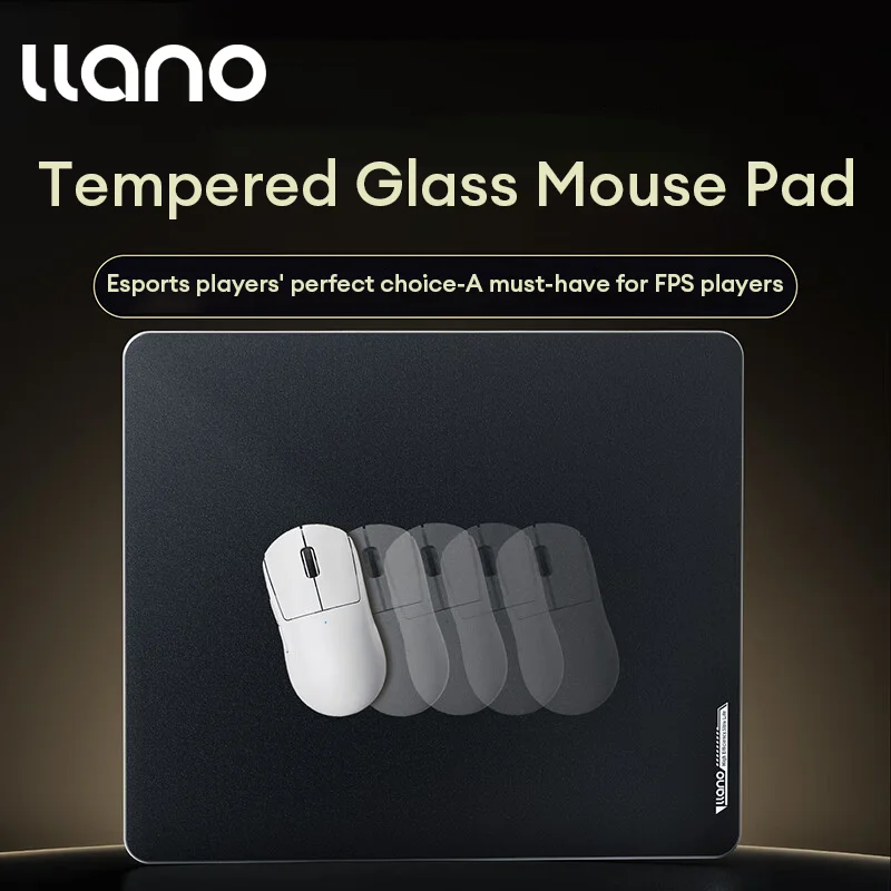 

LLANO Tempered Glass Gaming Mouse Pad Game FPS High Speed Smooth CSGO Waterproof and Sweat-proof Table Mat Games Dorm Gifts espo