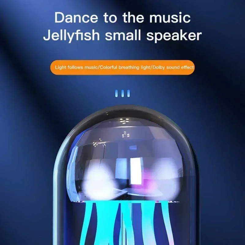 Speakers Jellyfish Lamp Bluetooth Portable Creative Color Subwoofer Speaker Smart Speaker HiFi Decorative Clock Bluetooth Stereo