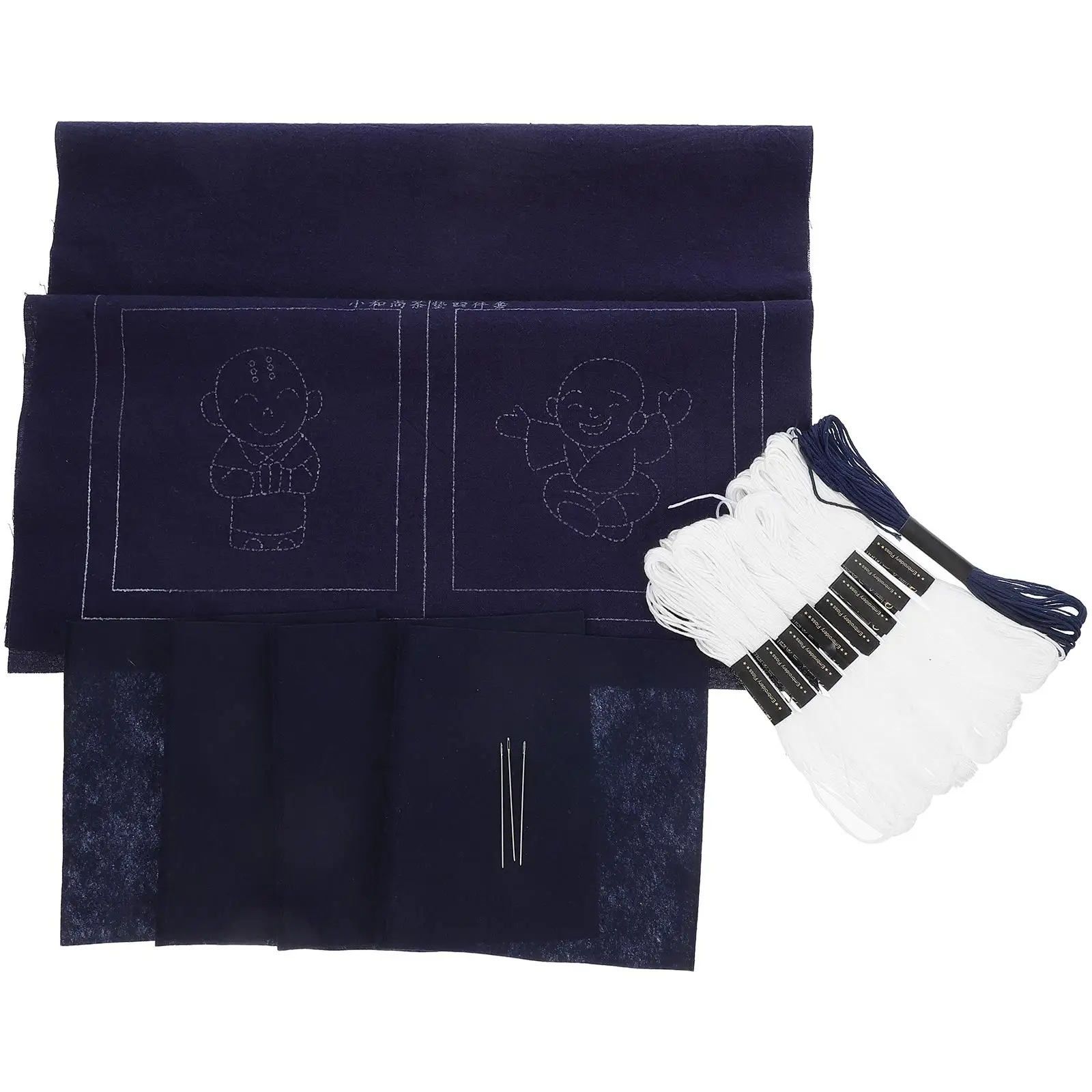 

DIY Embroidery Embroidery Tea Coaster Pack Sashiko Coaster Kit Blue Manual Beginner Craft Supplies Tea Coasters Set