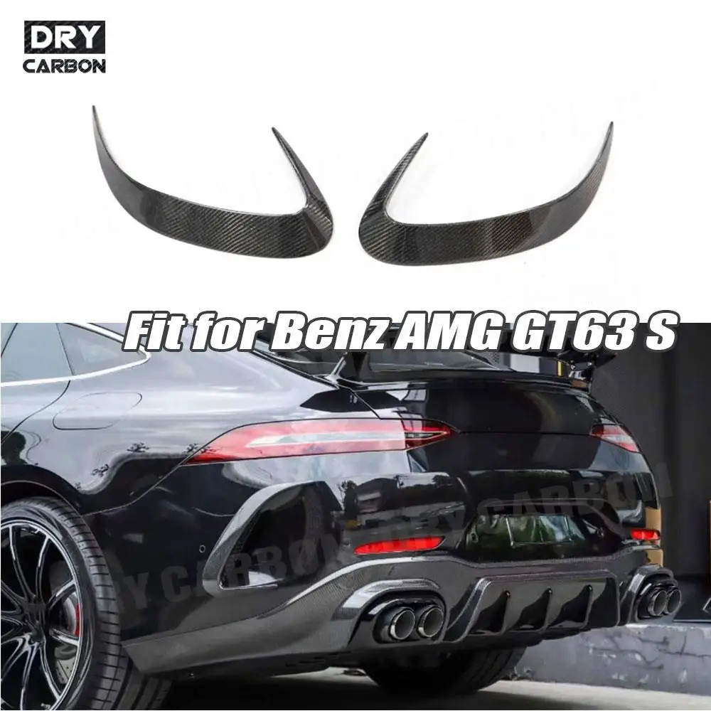 

Dry Carbon Fiber B Style Rear Bumper Trim Splitter Canards Air Vent Fin For Benz AMG GT63 GT63S 4 Door 2019 2020 2021 2022 2023