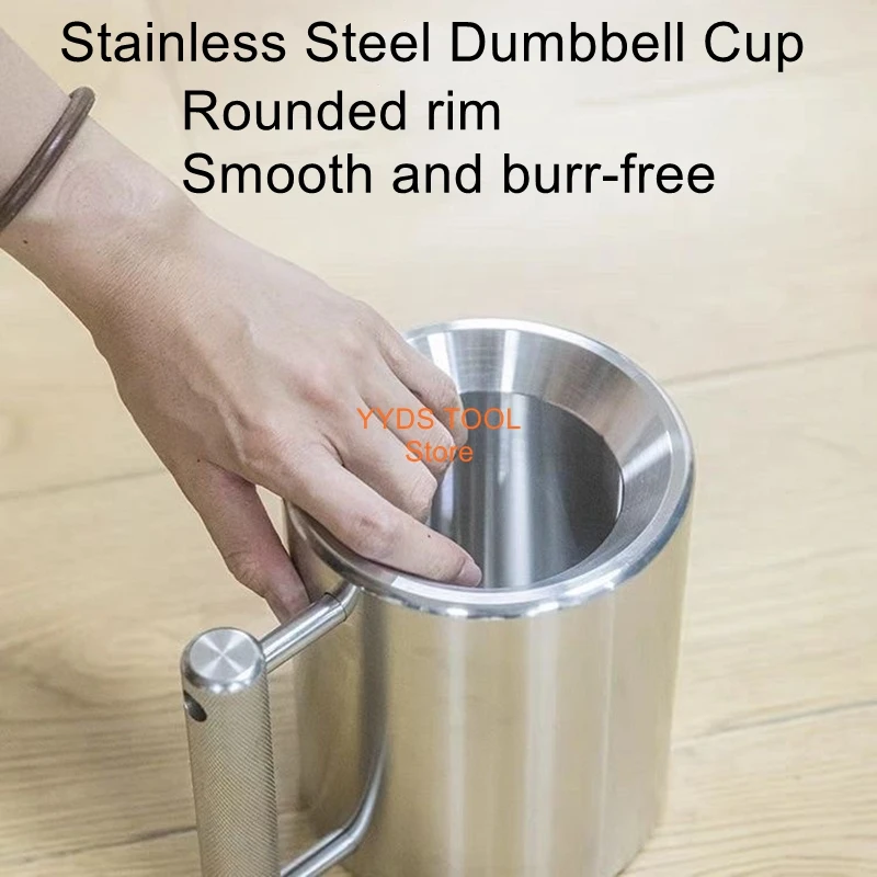 304 Stainless Steel Heavy-Duty Dumbbell Cup for Building Wrist and Arm Strength—Weighted Fitness Equipment for Men, Home Use