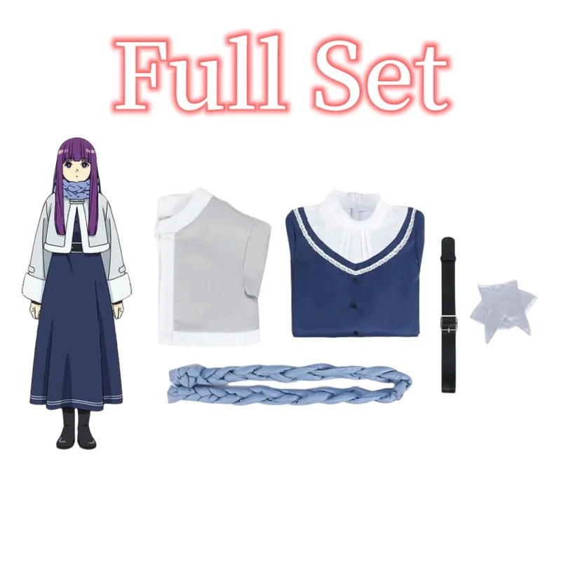 2025 novo traje cosplay anime frieren no funeral adesivos samambaia peruca roupas de inverno roupas halloween carnaval par ☆ ★ ee ☆ ★