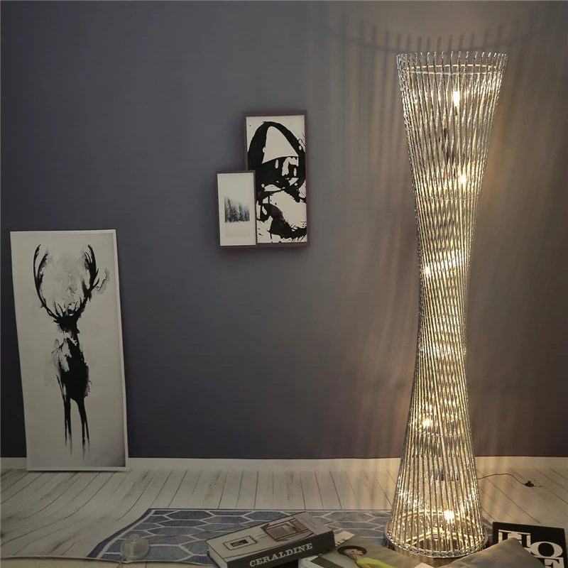 Modern Led Standing Lamp Aluminum Tower Floor Lamps for Living Room Light Stand Foyer Home Decorative Floor Lights AC90-26V Lamp