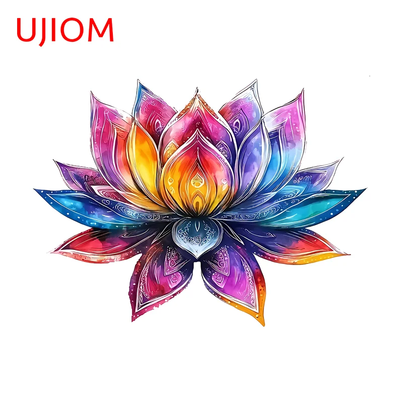 Home Bathroom Floor Tiles - Наклейка на стену UJIOM Neon Lotus,