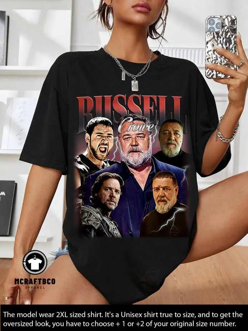 Russell CroweRUSSELL CROWE Shirt | Denzel Washington T-shirt | Vintage New Zealand Actor Merch | Gl