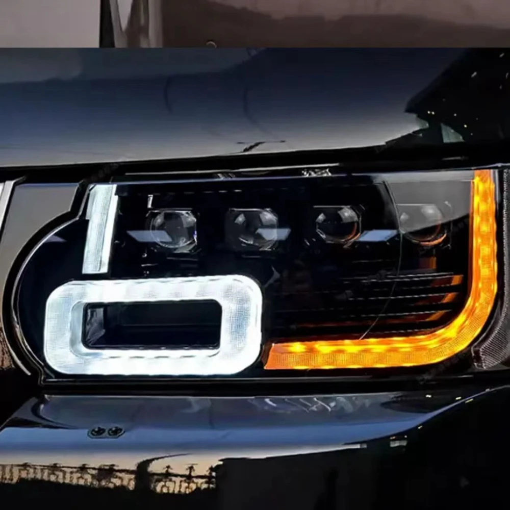 سيارة كاملة LED مصفوفة العارض المصابيح الأمامية لاند رينج روفر سبورت L320 /فوغ L322 2010-2013 الأزرق بدء LED DRL ضوء الجمعية #6