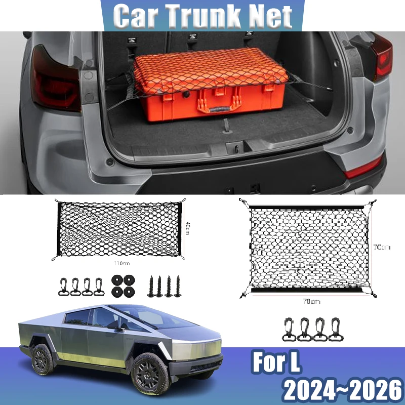 

For Neta L Parts 2024 2025 2026 Rear Mesh Trunk Car Boot Trunk Cargo Net Black Back Elastic Storage Bag Packet Auto Accessories