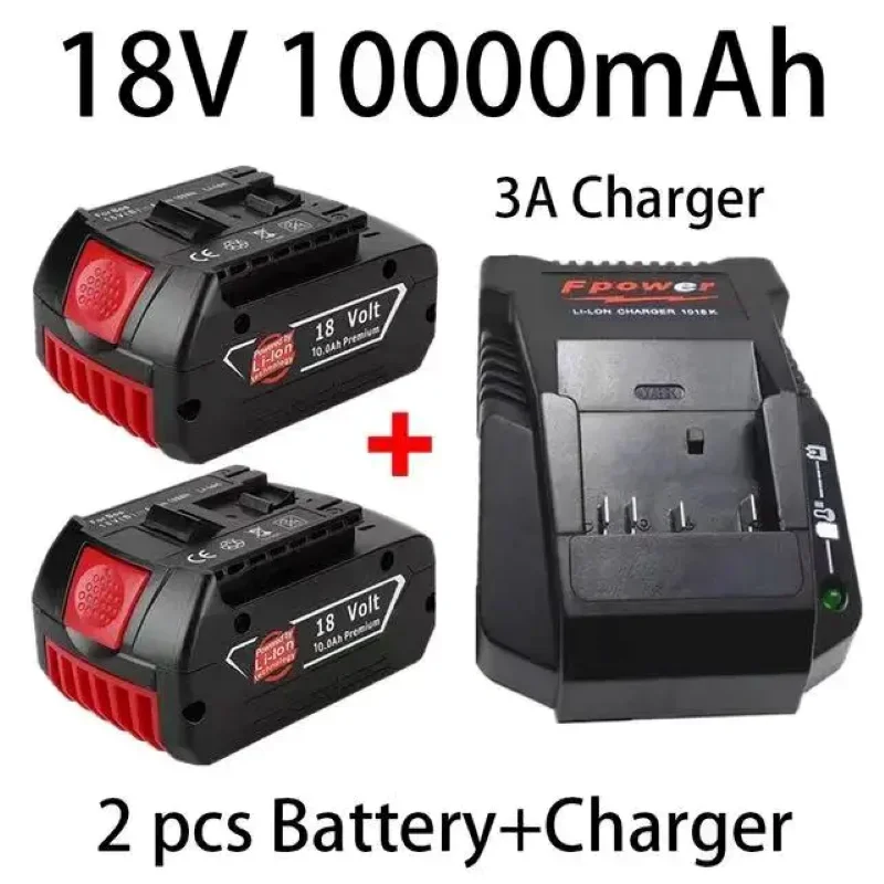 

2024 New Refer To Bosch 18V 10ah Rechargeable Pour Perceuse Électrique Boshi BAT609 BAT609G BAT618 BAT618G BAT614+Charger