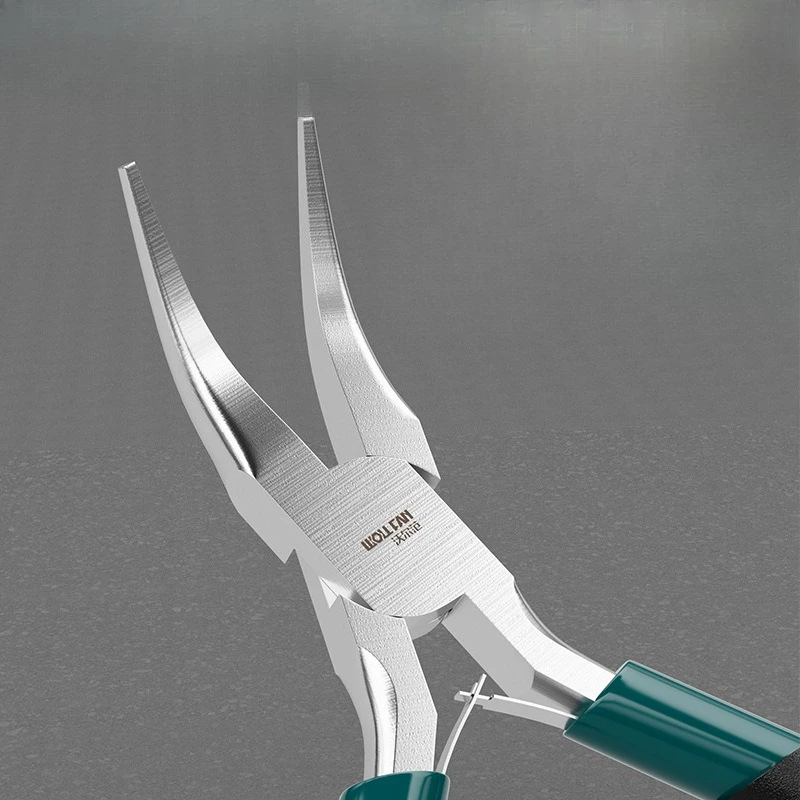 Electrician Special 90° Bent Tip Pliers 5in Curved Mouth Needle Nose Pliers Wire Stripping Small Offset Angled Hand Repair Tool
