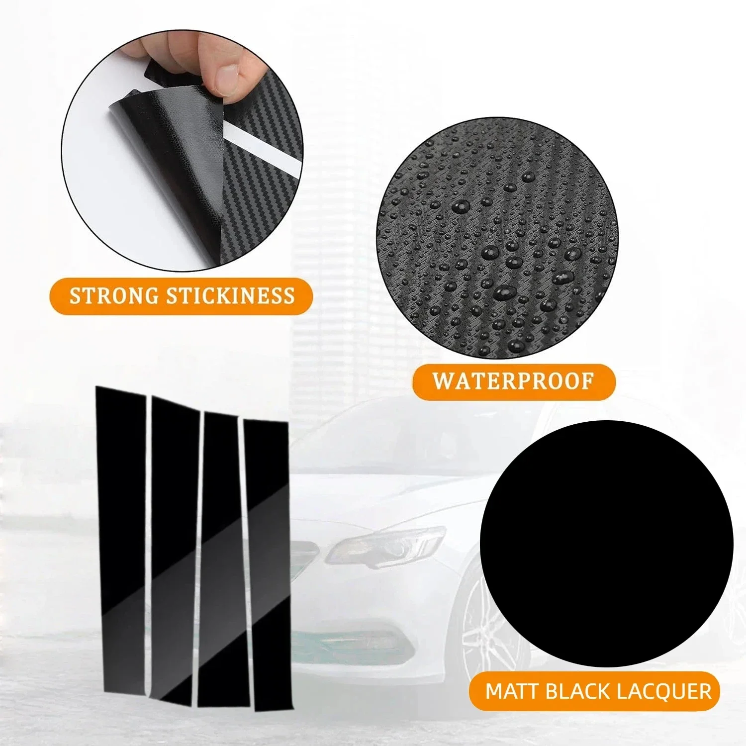 Complete 6PCS B C Pillar Sticker Window Trim Covers Center Film For Dodge Ram 1500 3500 1994-2025 Car Accessories 5