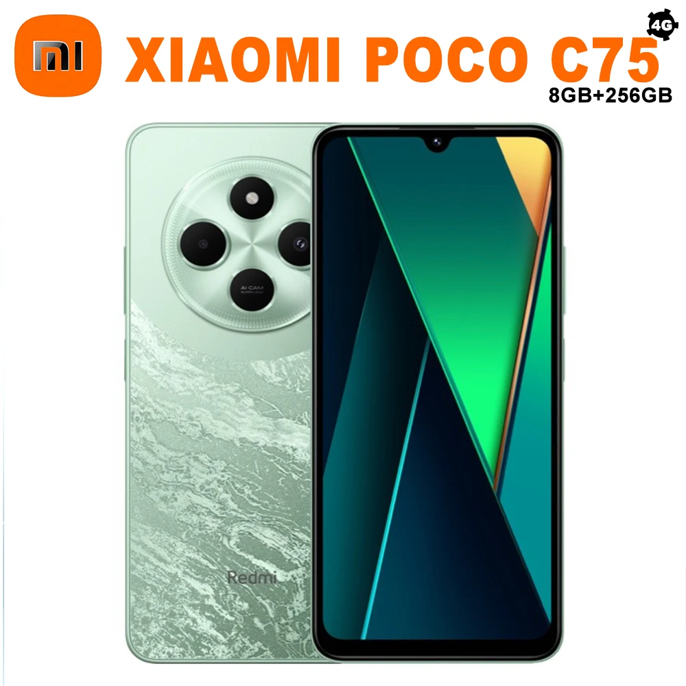 Original Xiaomi POCO C75Fashion smart phone 4g8 million front camera selfie lens 8GB+256GB5000mah battery long battery life