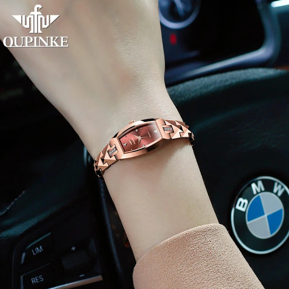 OUPINKE Original Women Watch Ladies Analog Quartz high end Wristwatch Stainless Steel Rose Gold 5Bar Waterproof Luxur Brand 3242