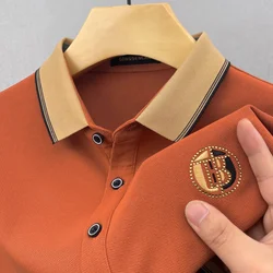 High-end Business Casual Polo Shirt Men's Short-sleeved T-shirt Summer 2024 New Style Lapel Top Men Clothing Ropa Para Hombre