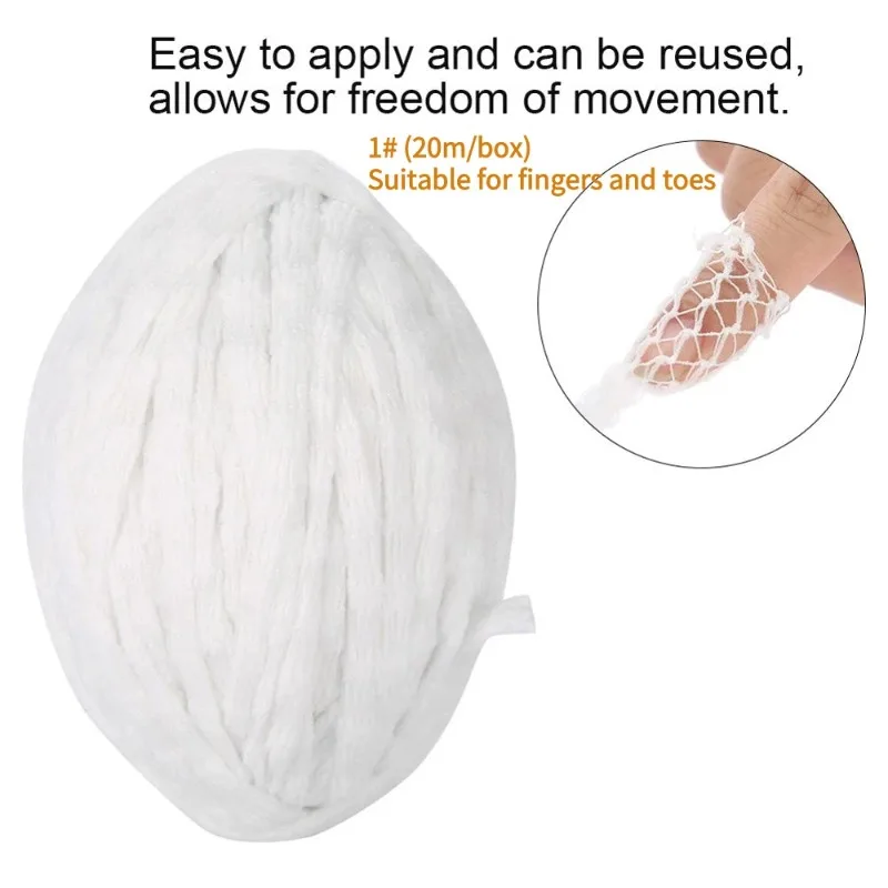 1Box 20M Medical Breathable Tubular Protect Stretch Bandages Straining Soft Tissue Injury Edema Finger Toes Wound Dressing Fixer
