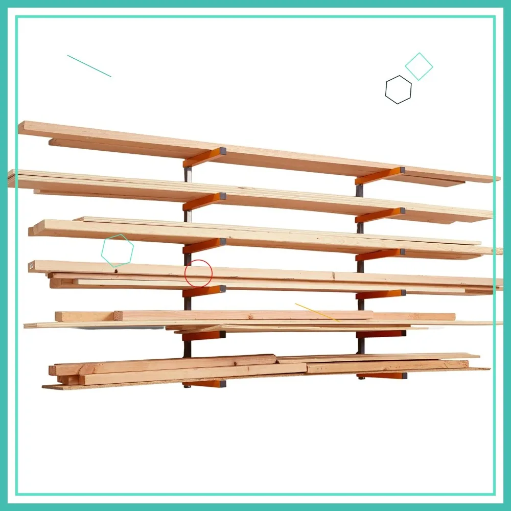 

6-Level Wood Organizer and Lumber Storage Rack for Indoor Outdoor Use in Orange