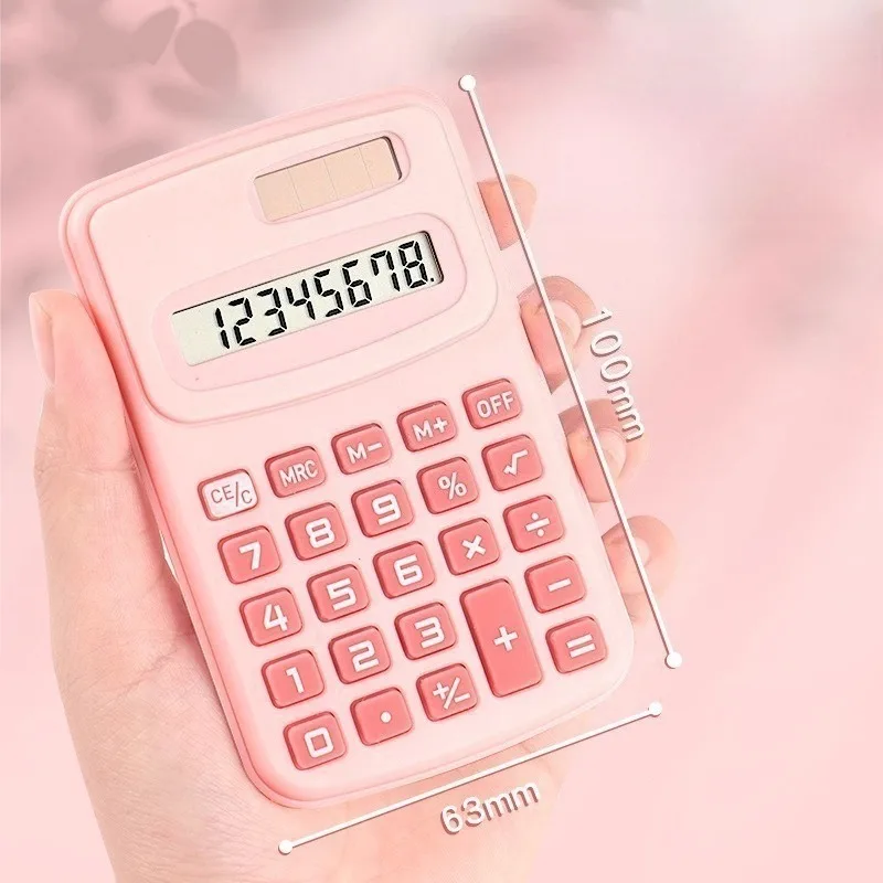 1Pc Colorful Macaron Mini Portable Calculator Compact Small Accounting Calculating Tool For School Student Daily Learning