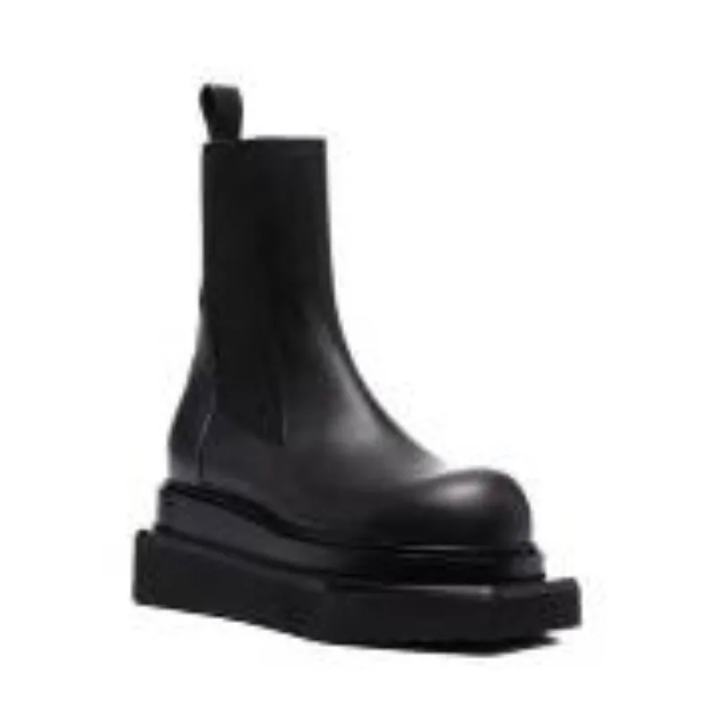 

Модные однотонные черные ботинки с квадратным носком, толстый каблук, блочный каблук, без шнуровки до середины икры, летняя осенняя женская верхняя одежда, нескользящие мужские ботинки