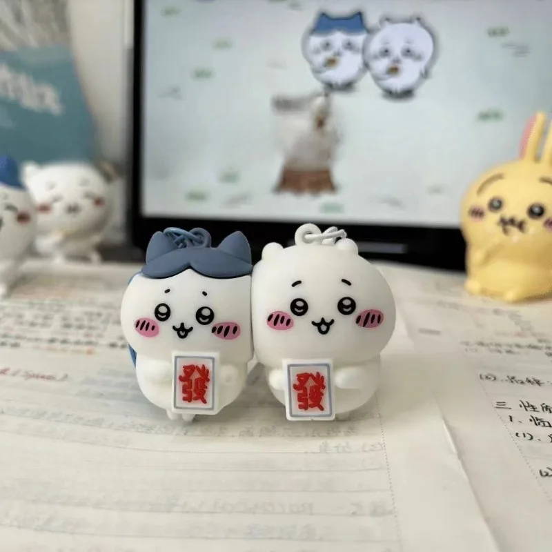 Chiikawa Hachiware Couples Magnetic Keychains Set Anime Cute Keyring Charms for Lovers Schoolbag Jewelry Pendant Gift Ornaments