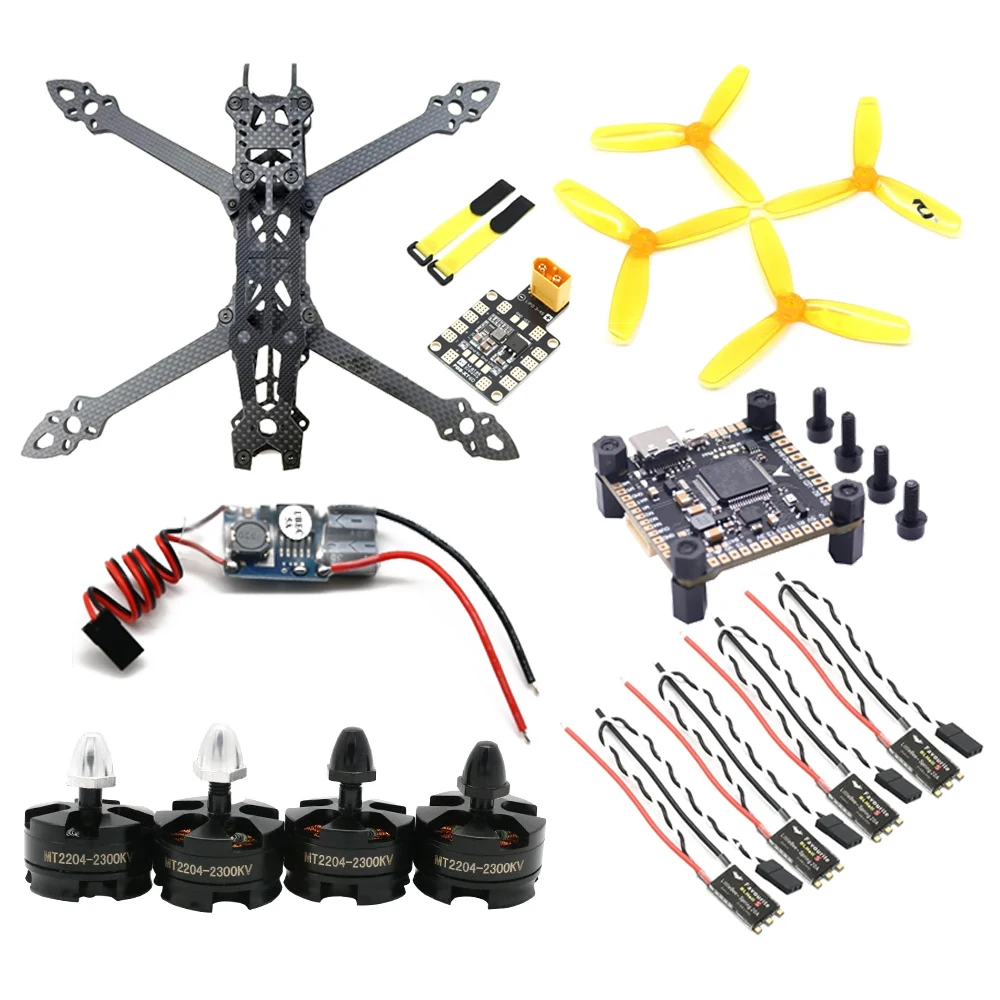 Mark4 Mark 4 5inch 225mm Drone Frame F4 V3S Flight  w/ 2204 Motor w/ BLHeli_S 20A Brushless ESC/ Flysky FS I6 Remote Control DIY