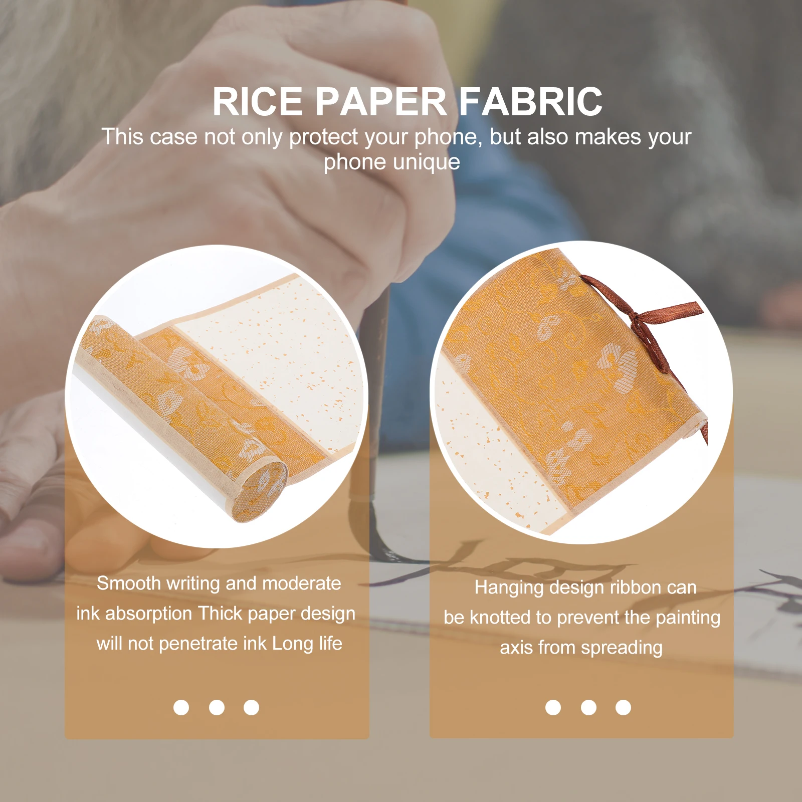 

1pc Blank Small Scroll Rice Paper for Painting Calligraphy Art Premium Material Compact Storage Suitable Ink Use Not Dizzy Long