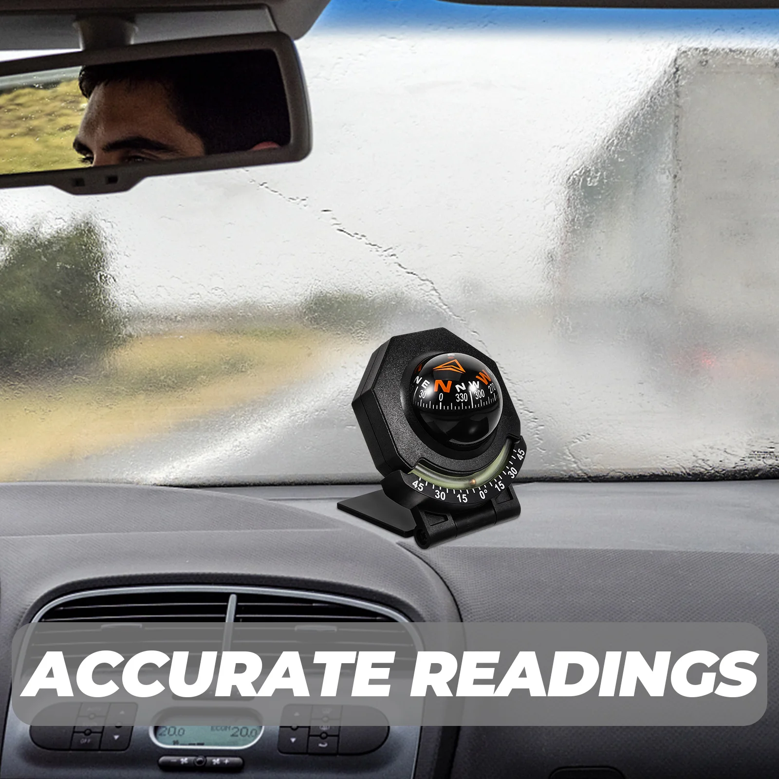 

Compass Car Decor Auto Dash Vehicle Guide Ball for Use in Dashboard Abs Small Compuse