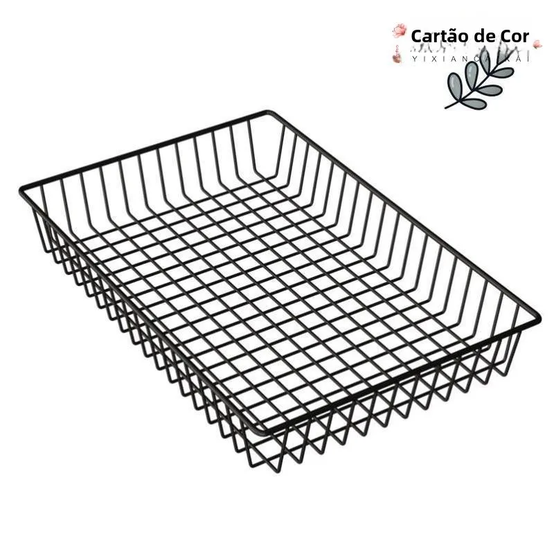 Cesto Deslizante de Ferro para Armazenamento DIY: Cesto de Malha de Aço Inoxidável para Gavetas de Armários e Guarda-Roupas
