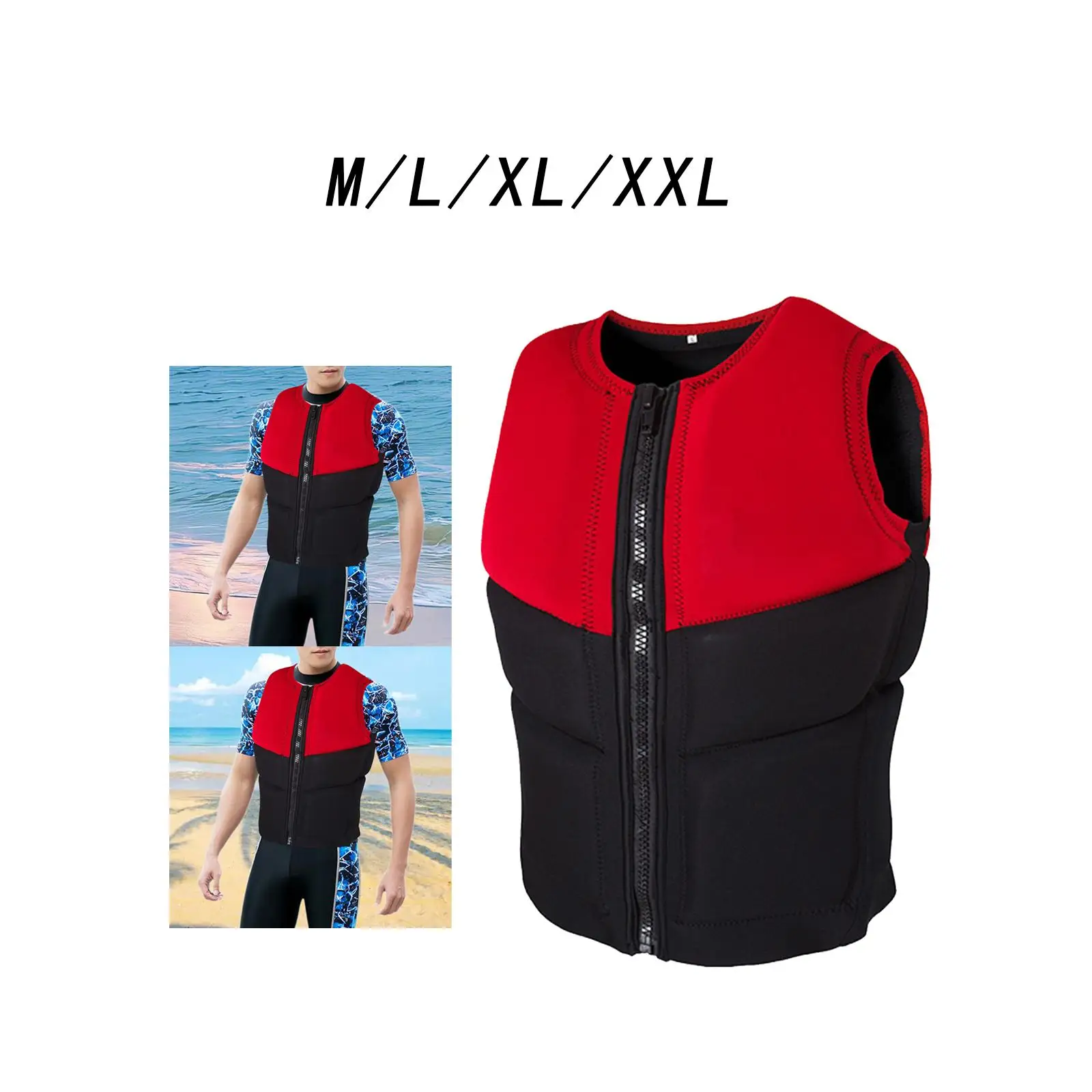 Adults Life Jacket Aid Vest Kayak Ski Buoyancy Fishing Watersport Outdoor, Great for Any Water Sports Boating Skiing Surfing