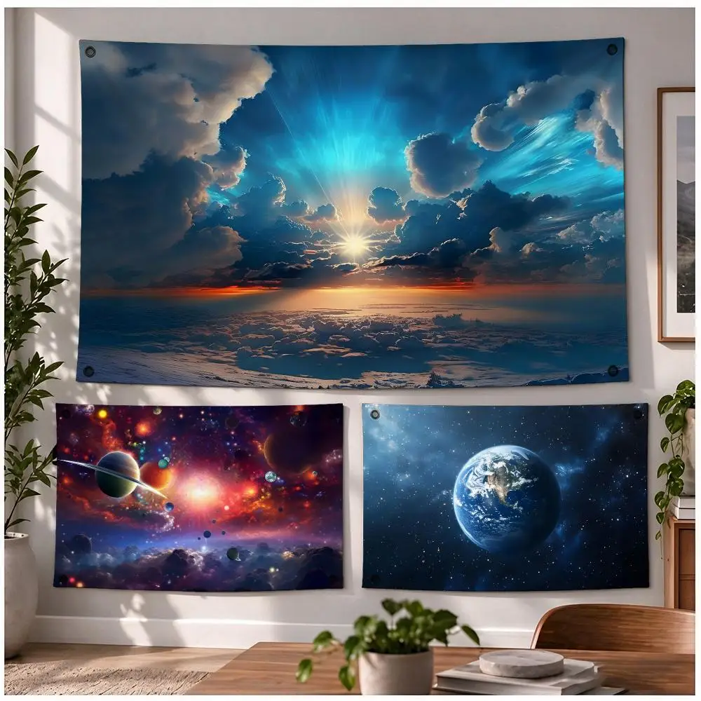 Majestic Immersive Documentary O-Our Planet Flags Four Ring Ornament Indoor Outdoor Decor Simple Hanging Mount Gift
