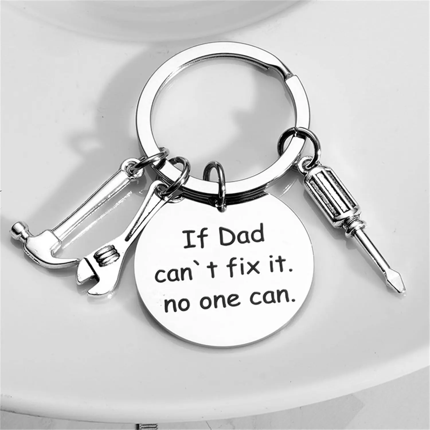 Dad Keychain from Kids Fun Dad Keychain, Son Daughter Dad Birthday Father's Day Thanksgiving Christmas Gift Stainless Steel Hamm