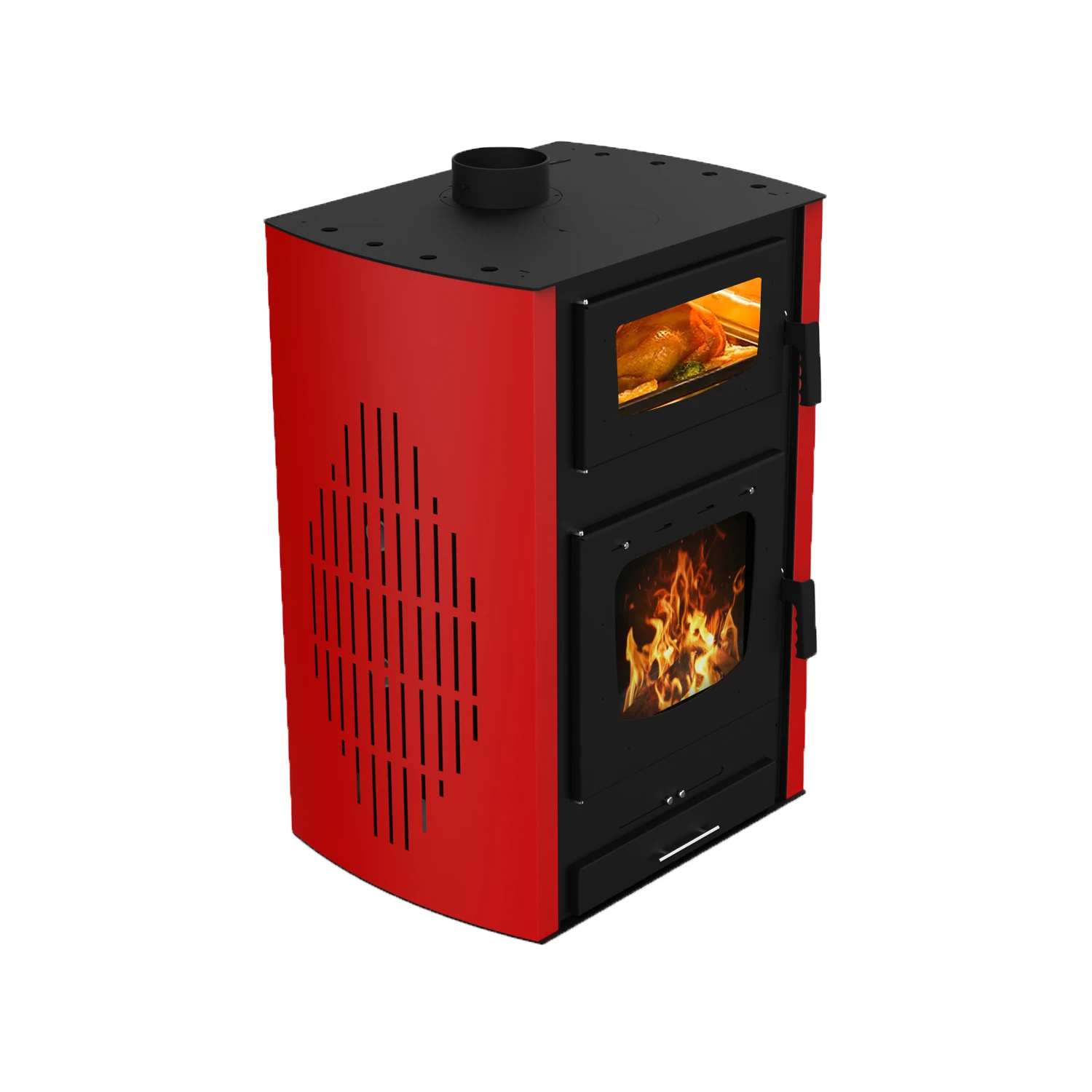 R3001A  Smokeless wood burning stove wood stove  with oven and water heater for cooking